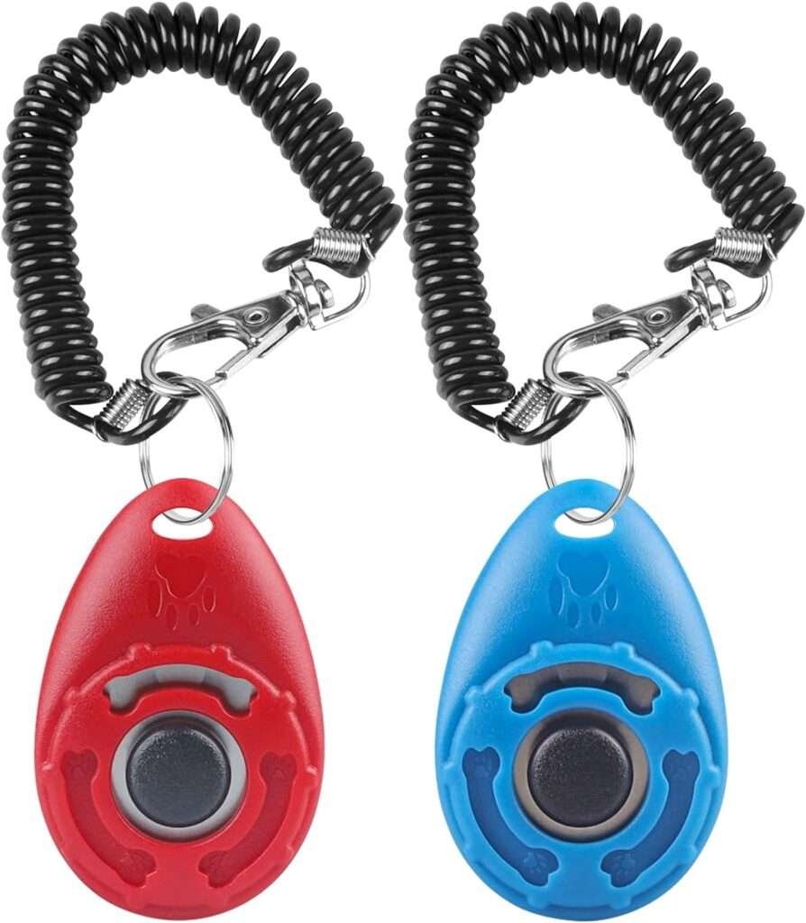 Clickers for dog training - one red, one blue