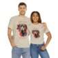 Couple wearing matching sand great dane t-shirts