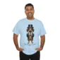 Man wearing blue dachshund t-shirt